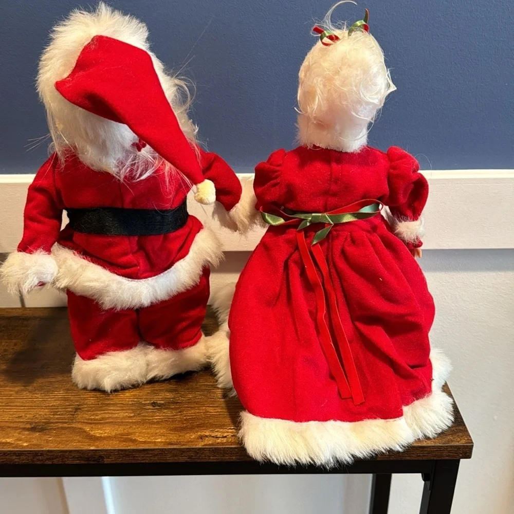 Vintage Santa & Mrs Claus Figurines Christmas Handmade Made Of Soap Bottles